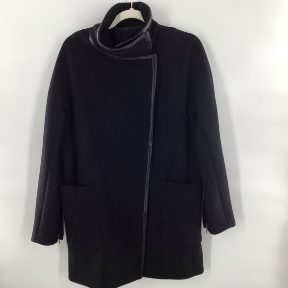 Madewell  black wool blend coat - Size 2 - Picture 1 of 6